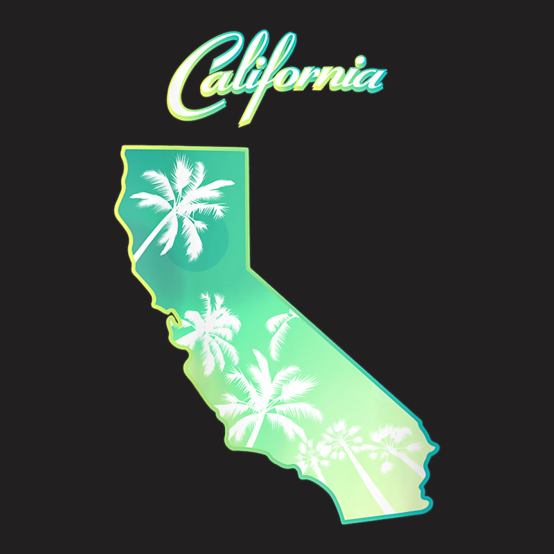 Womens California Map, Palm Trees View From Below In Los Angeles V Nec T-shirt | Artistshot