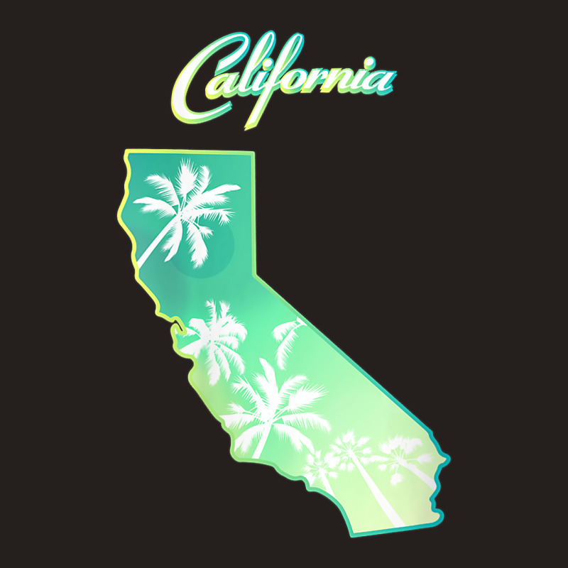 Womens California Map, Palm Trees View From Below In Los Angeles V Nec Tank Top | Artistshot