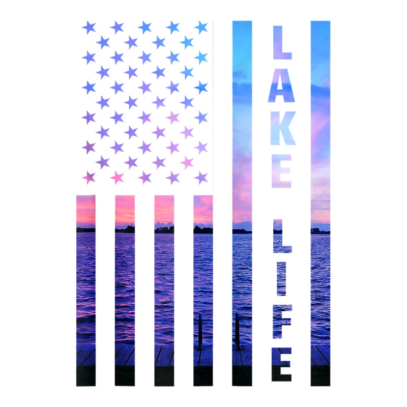 Lake Life American Flag Dock Sunset Wakeboarder Power Boat Zip Hoodie Crewneck Sweatshirt | Artistshot