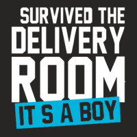 Survived The Delivery Room It's A Boy Funny Ladies Fitted T-shirt | Artistshot