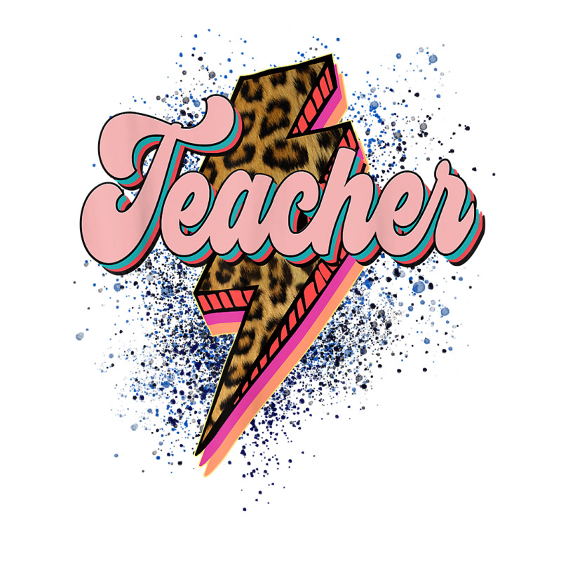 Leopard Teacher Shirt Teacher Lightning Bolt Back To School T Shirt V-Neck Tee by morelypylagertq | Artistshot