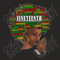 Juneteenth Melanin Black Women Natural Hair Afro Word Art Ladies Fitted T-shirt | Artistshot