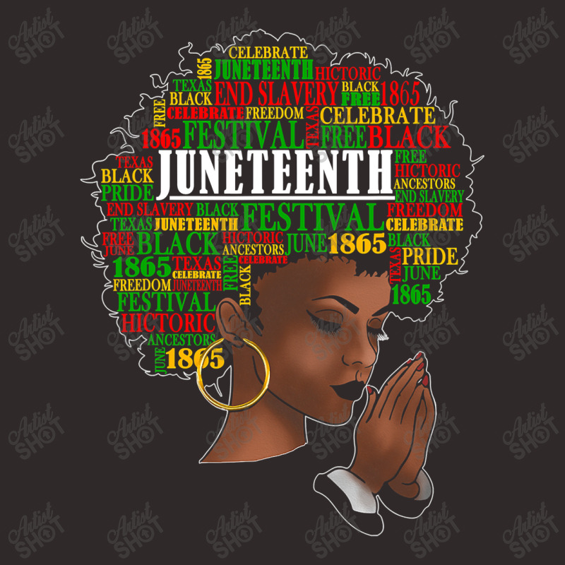 Juneteenth Melanin Black Women Natural Hair Afro Word Art Racerback Tank by nhan0105 | Artistshot