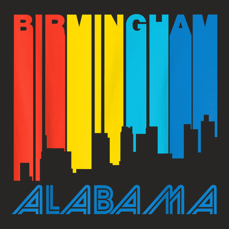 Retro 1970's Style Birmingham Alabama Skyline T Shirt Ladies Fitted T-Shirt by rainandehay | Artistshot