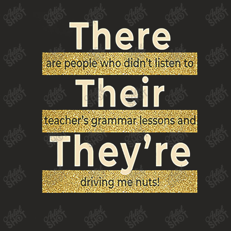 There Their They're  English Grammar Funny Teacher Ladies Fitted T-Shirt by time5803 | Artistshot