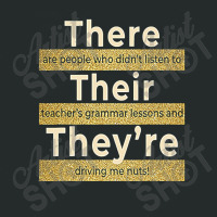 There Their They're  English Grammar Funny Teacher Women's Triblend Scoop T-shirt | Artistshot