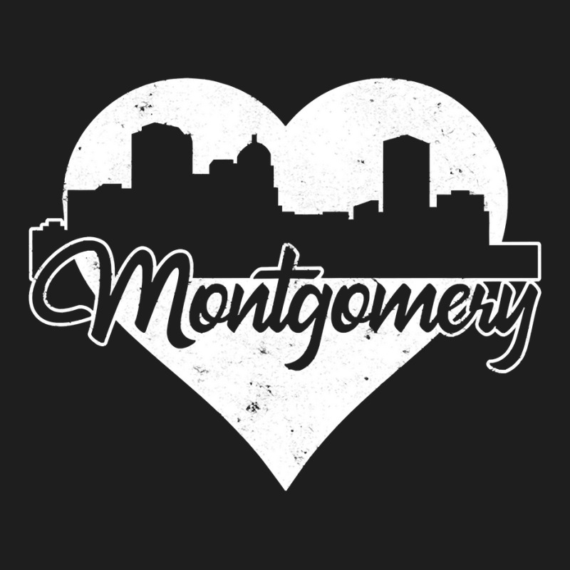 Retro Montgomery Alabama Skyline Heart Distressed Pullover Hoodie Classic T-shirt by rainandehay | Artistshot