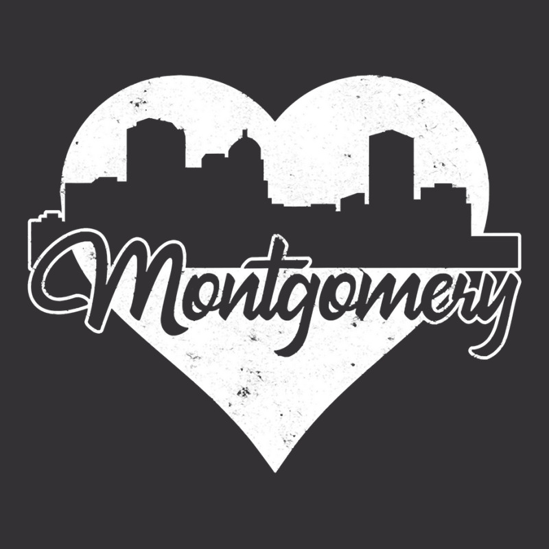 Retro Montgomery Alabama Skyline Heart Distressed Pullover Hoodie Vintage Hoodie And Short Set by rainandehay | Artistshot