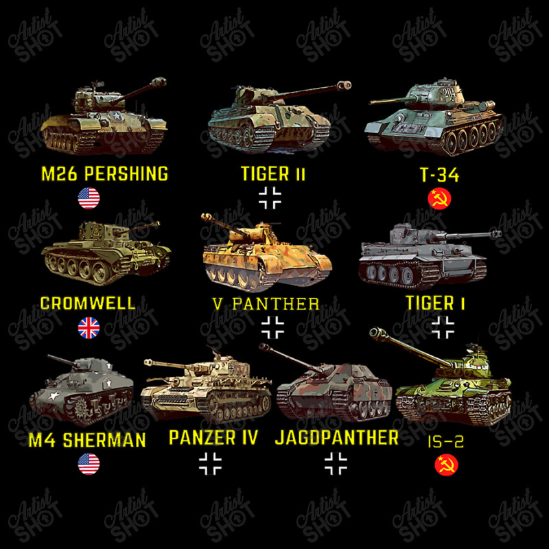 Top Ten Best Ww2 Tanks M4 Sherman Panzer Iv Tiger Ii T, 34 Cropped Hoodie by time5803 | Artistshot