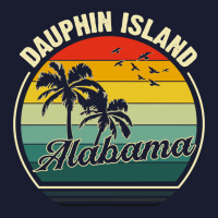 Vintage Dauphin Island Alabama Summer Vacation Sunset Palm Pullover Ho Women's V-neck T-shirt | Artistshot