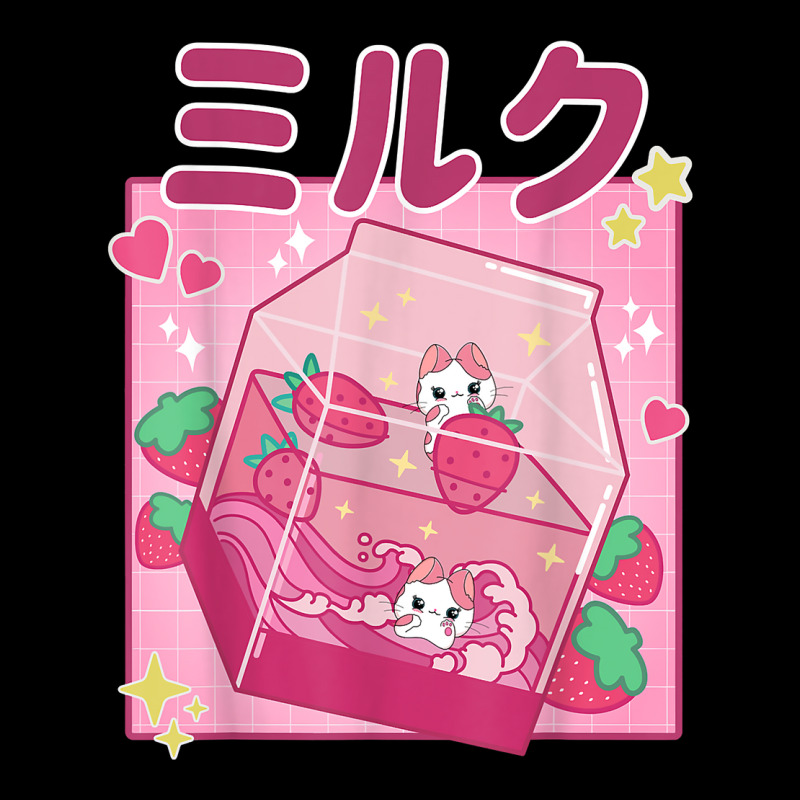 Funny Retro 90s Strawberry Milkshake Carton Kawaii Anime Cat T Shirt Adjustable Cap by h.avenaver | Artistshot