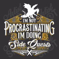 Not Procrastinating Side Quests Funny Rpg Gamer Dragons Vintage Hoodie | Artistshot