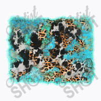 Turquoise Cowhide Leopard Background T-shirt | Artistshot