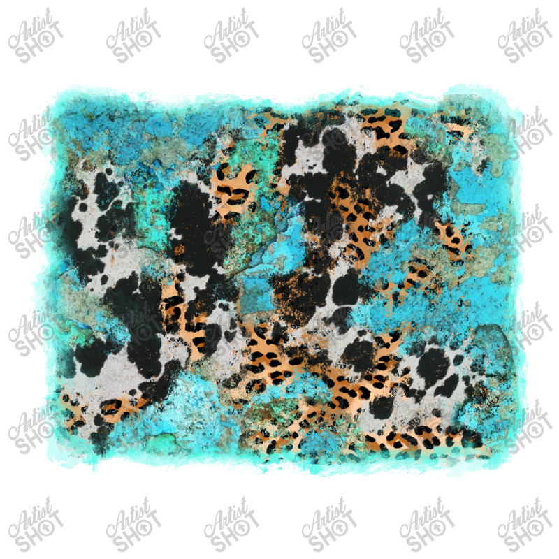 Turquoise Cowhide Leopard Background V-neck Tee | Artistshot