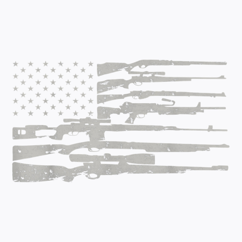 Big American Flag With Machine Guns T Shirt 2a Flag Shirt T-shirt | Artistshot