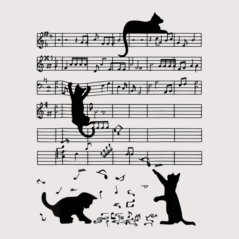 Funny Black Cat Climbing Playing Sheet Music Note Lover Cat T Shirt Pocket T-Shirt by kadrienstang | Artistshot