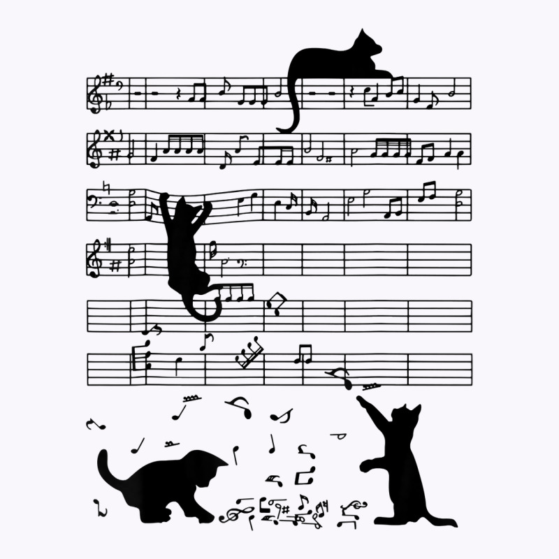 Funny Black Cat Climbing Playing Sheet Music Note Lover Cat T Shirt Tank Top by kadrienstang | Artistshot