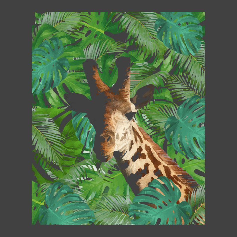 Big Palm Leaves Pattern Blue Color T  Shirt Giraffe Jungle Monstera Pa Vintage T-shirt | Artistshot