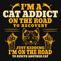 Cat T  Shirt Im A Cat Addict On The Road To Recovery T  Shirt Skinny Tumbler | Artistshot