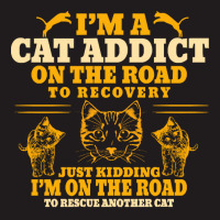 Cat T  Shirt Im A Cat Addict On The Road To Recovery T  Shirt Waist Apron | Artistshot