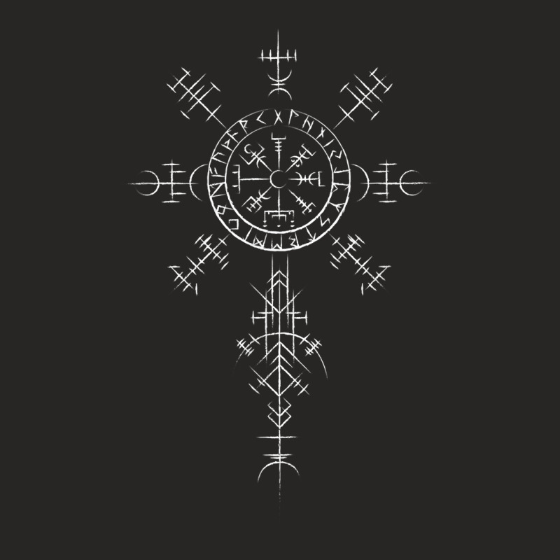 Classic Viking Symbols Compass Vegvisir Nordic Rune Celtic T Shirt Ladies Fitted T-Shirt by darinelelwell | Artistshot