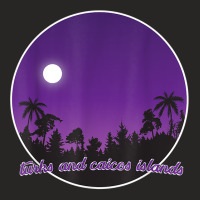 Turks And Caicos Islands By Night With Palms T Shirt Ladies Fitted T-shirt | Artistshot