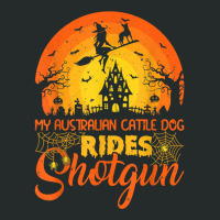 Vintage Sunset Australian Cattle Dog Ride Shotgun Halloween T Shirt Women's Triblend Scoop T-shirt | Artistshot