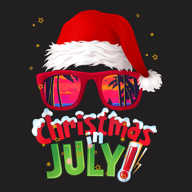 Funny Christmas In July Shirt Summer Santa Sunglasses Xmas T Shirt T-shirt | Artistshot