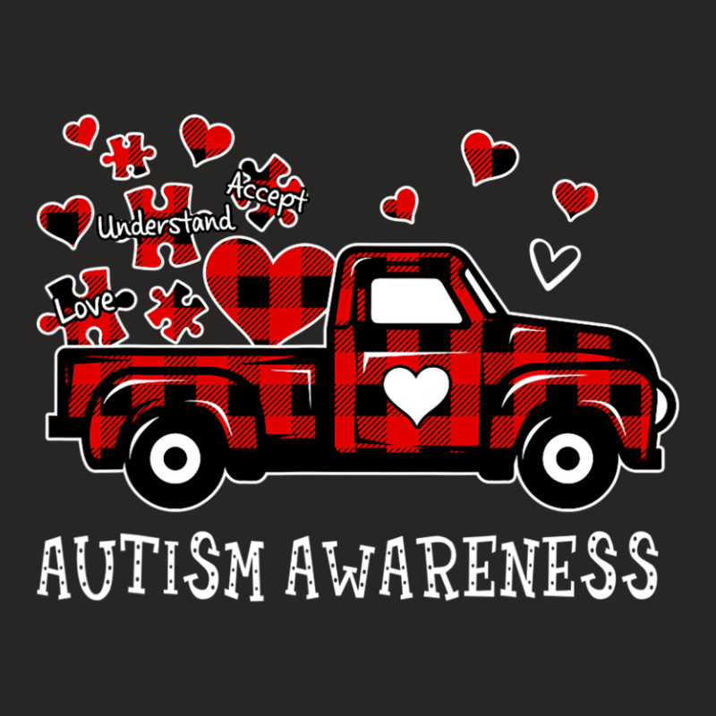 Love Accept Understand Heart Truck Valentines Autism Ladies Fitted T-Shirt by LindsayYuha | Artistshot