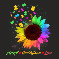 Sunflower Autism Awareness Day Accept Understand Love Ladies Fitted T-shirt | Artistshot