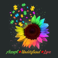 Sunflower Autism Awareness Day Accept Understand Love Women's Triblend Scoop T-shirt | Artistshot