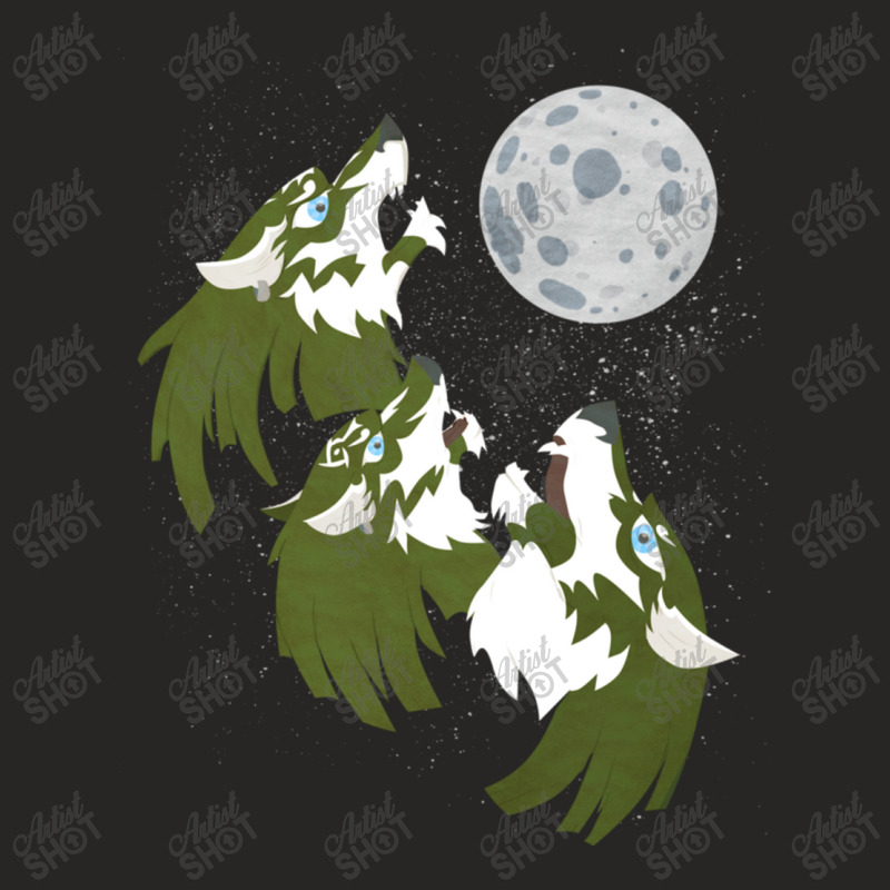 Three Wolf Link Moon Ladies Fitted T-Shirt by time5803 | Artistshot