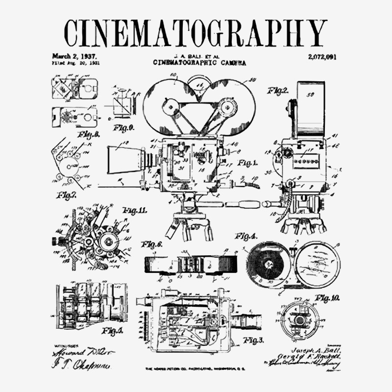 Movie Camera Vintage Patent T  Shirt Cinematography Movie Film Camera Youth 3/4 Sleeve by guillemotmare | Artistshot