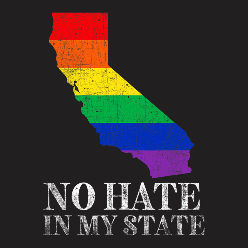 No Hate In My State California Map Lgbt Pride T-shirt | Artistshot