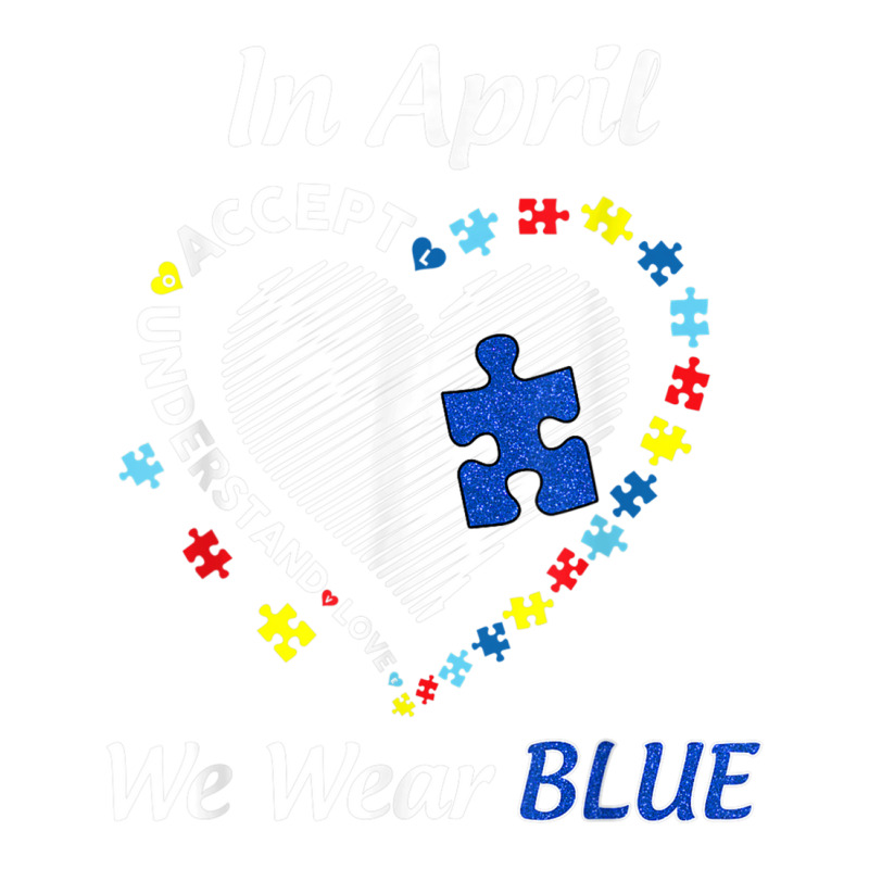 Autism Rainbow In April We Wear Blue Autism Awareness Month T Shirt V-neck Tee | Artistshot