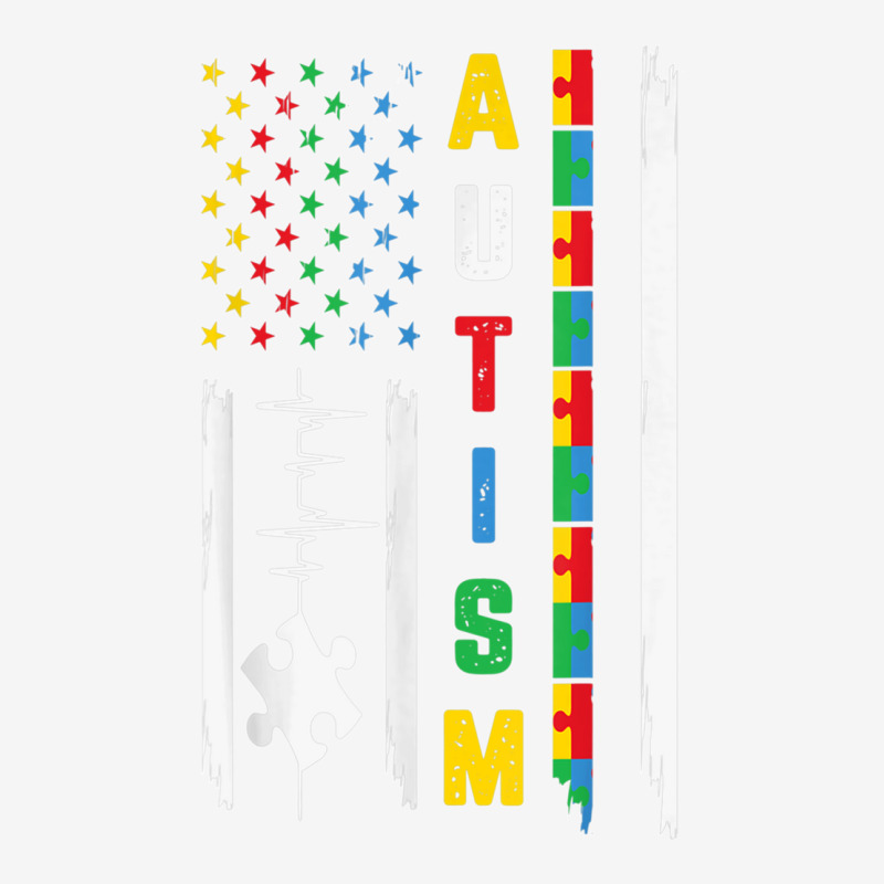 American Flag Fight Ribbon Puzzle Autism Awareness Month T Shirt Adjustable Cap by CharlesLCross | Artistshot