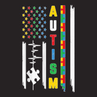 American Flag Fight Ribbon Puzzle Autism Awareness Month T Shirt Vintage Cap | Artistshot