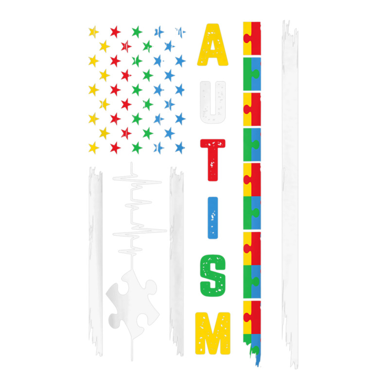 American Flag Fight Ribbon Puzzle Autism Awareness Month T Shirt Zipper Hoodie by CharlesLCross | Artistshot