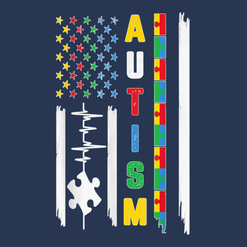 American Flag Fight Ribbon Puzzle Autism Awareness Month T Shirt Men Denim Jacket by CharlesLCross | Artistshot