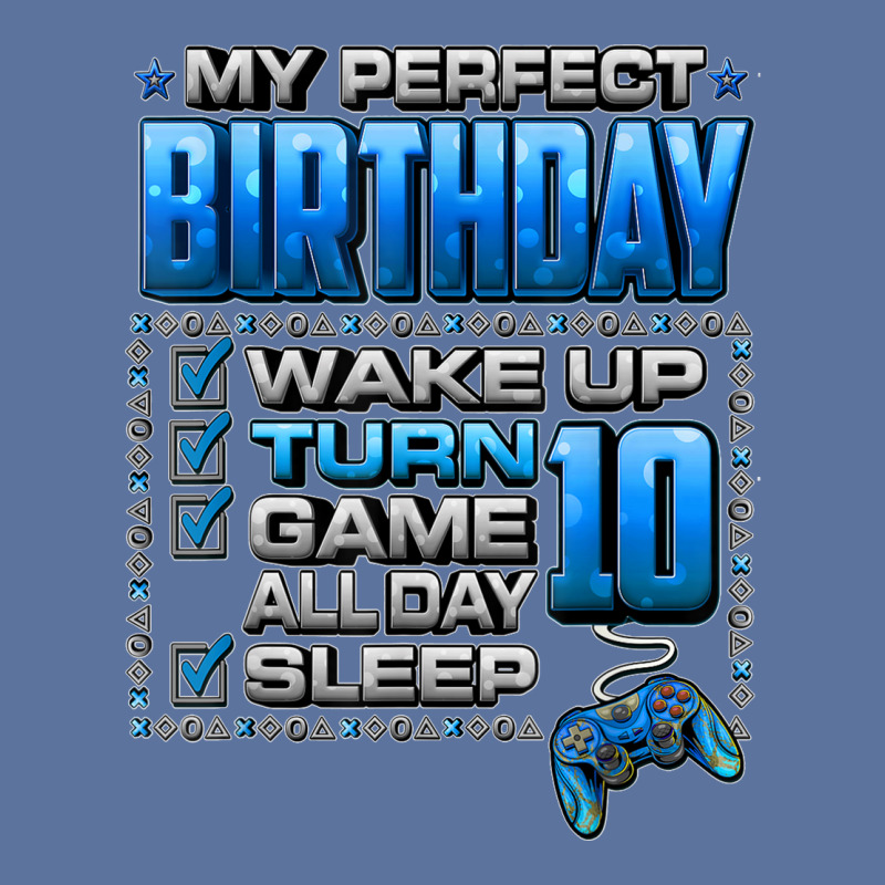 Wake Up Turn 10 Game All Day Shirt Gamer 10th Birthday Party T Shirt Lightweight Hoodie | Artistshot