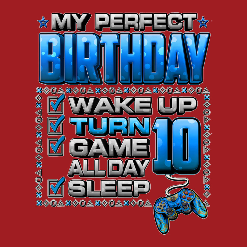 Wake Up Turn 10 Game All Day Shirt Gamer 10th Birthday Party T Shirt Waist Apron | Artistshot