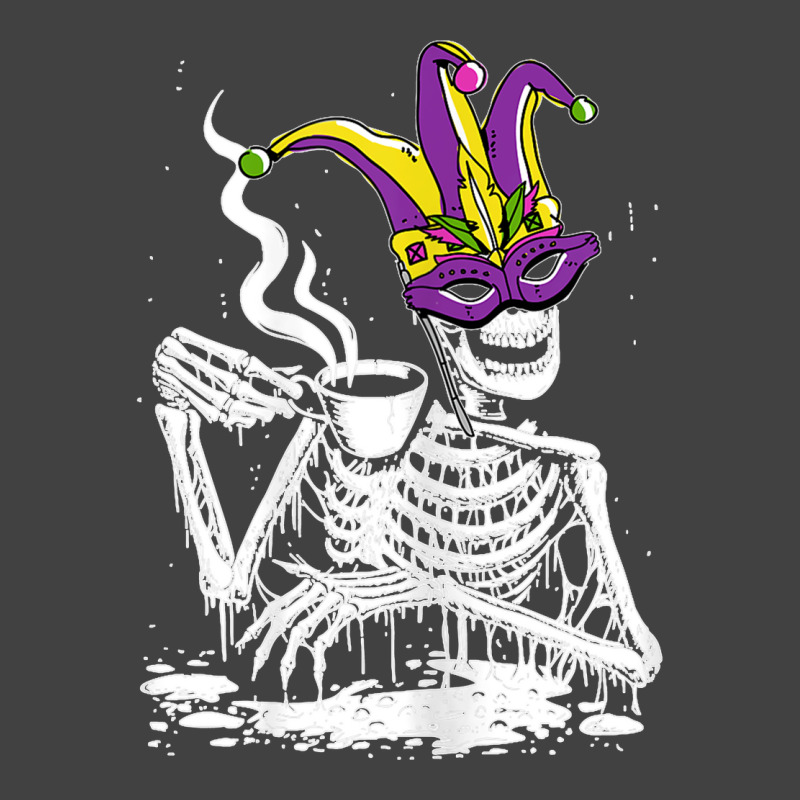 Womens Skeleton Drinking Coffee Mardi Gras Masquerade Parade Party T S Vintage T-shirt | Artistshot