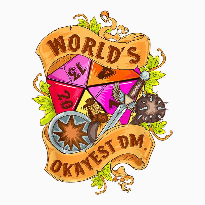 World Okayest Dm D20 Dice Gaming Rpg Board Games T Shirt T-shirt | Artistshot