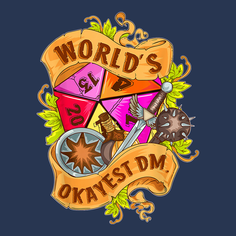 World Okayest Dm D20 Dice Gaming Rpg Board Games T Shirt Men Denim Jacket | Artistshot