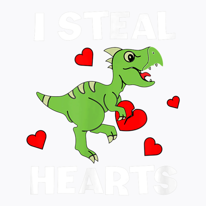 Cute Kids Dinosaur Valentines Day Lover I Steal Hearts T Shirt T-shirt | Artistshot