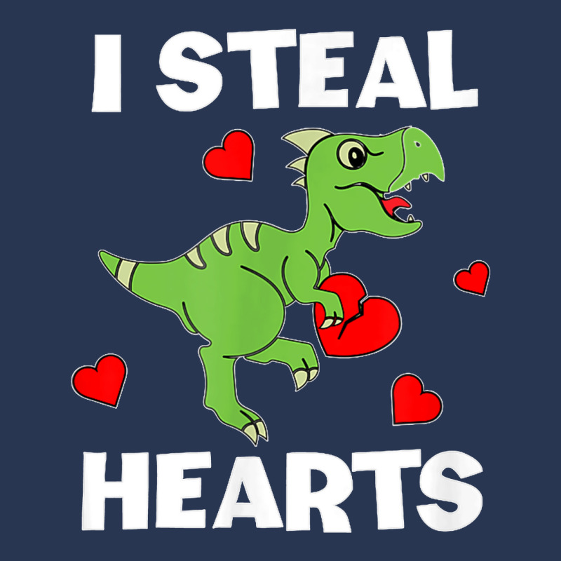 Cute Kids Dinosaur Valentines Day Lover I Steal Hearts T Shirt Men Denim Jacket | Artistshot