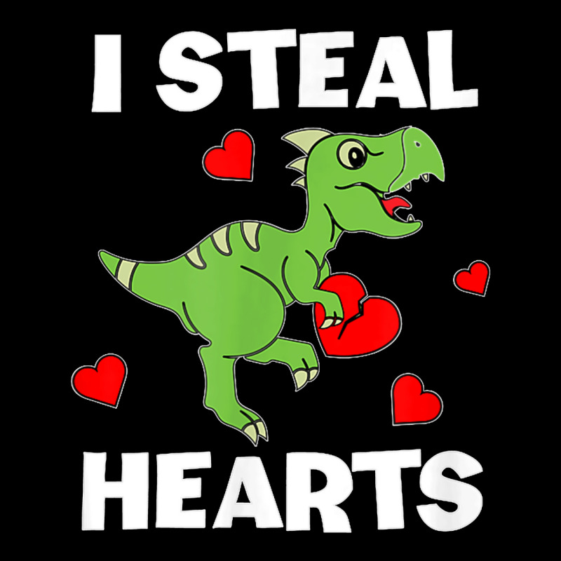 Cute Kids Dinosaur Valentines Day Lover I Steal Hearts T Shirt Fleece Short | Artistshot