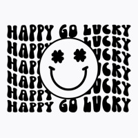 Happy Go Lucky Smiley Face Irish Shamrocks St Patricks Day Premium T S T-shirt | Artistshot