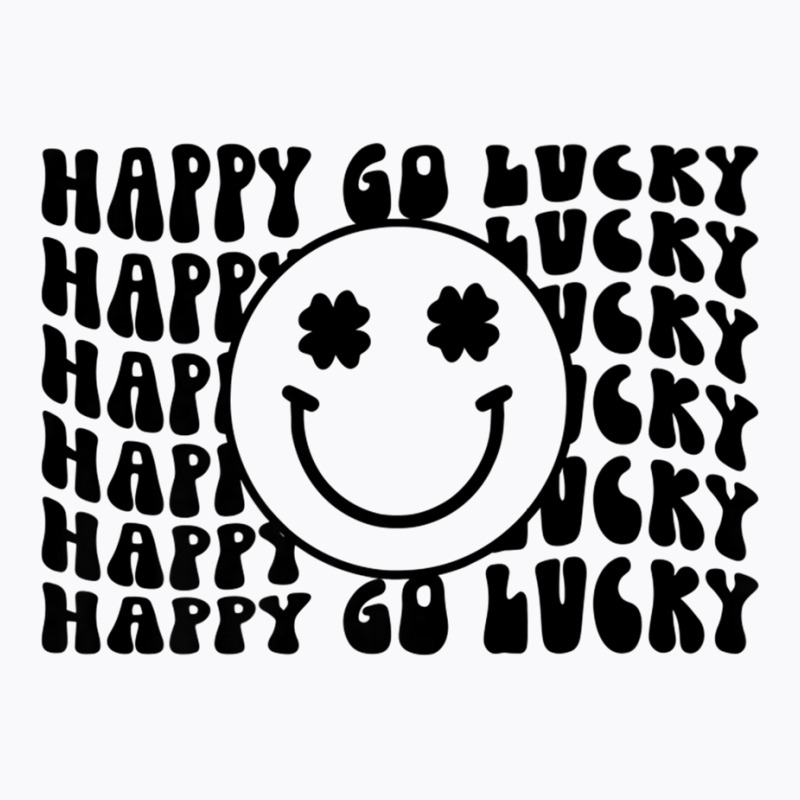 Happy Go Lucky Smiley Face Irish Shamrocks St Patricks Day Premium T S T-shirt | Artistshot