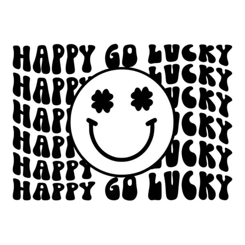 Happy Go Lucky Smiley Face Irish Shamrocks St Patricks Day Premium T S 3/4 Sleeve Shirt | Artistshot